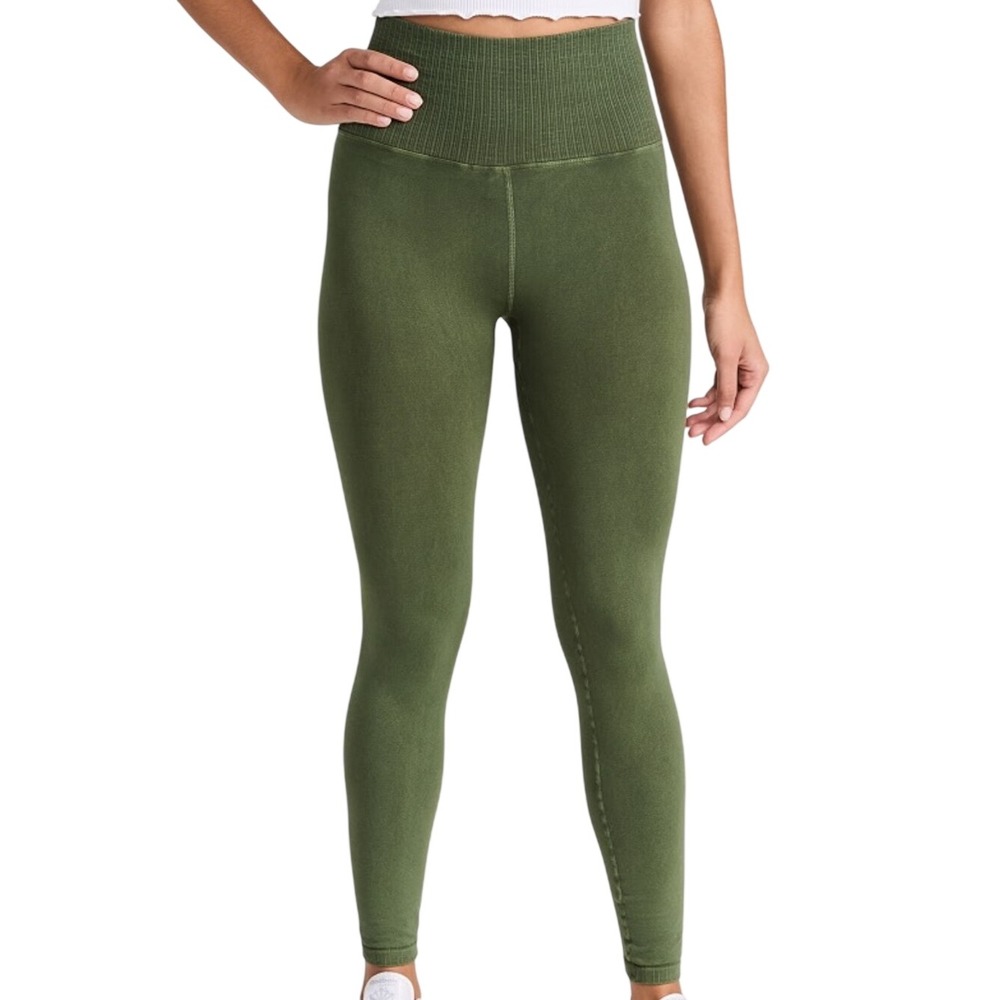 FP Movement Good Karma Leggings XS/S Olive Green High Rise Seamless Yoga